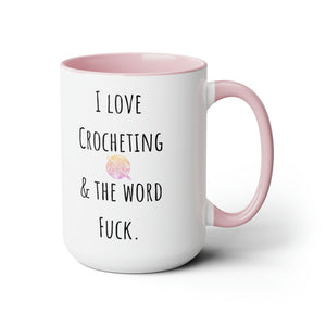 I love crocheting mug Supervisor mug Floral mug gift for her Mug funny gift for wife Coffee Mugs tea Christmas gift 15oz