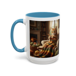 Cute Orange cat knitting mug Crochet cat coffee mug coffee yarn lover Mug Coffee Cup It's a Good Day to start fresh Mug, coworker Gift Mug for Coffee