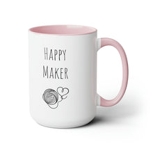 Happy maker mug Knitting lover mug Crochet lover gift heart yarn mug gift for her Mug funny gift for wife Coffee Mugs tea Christmas gift