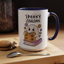 Cute Spooky Ghosts Mug Halloween Mug spooky season mug book lover bookish mug fall leaves and spiders Coffee Mug Christmas gift bestie