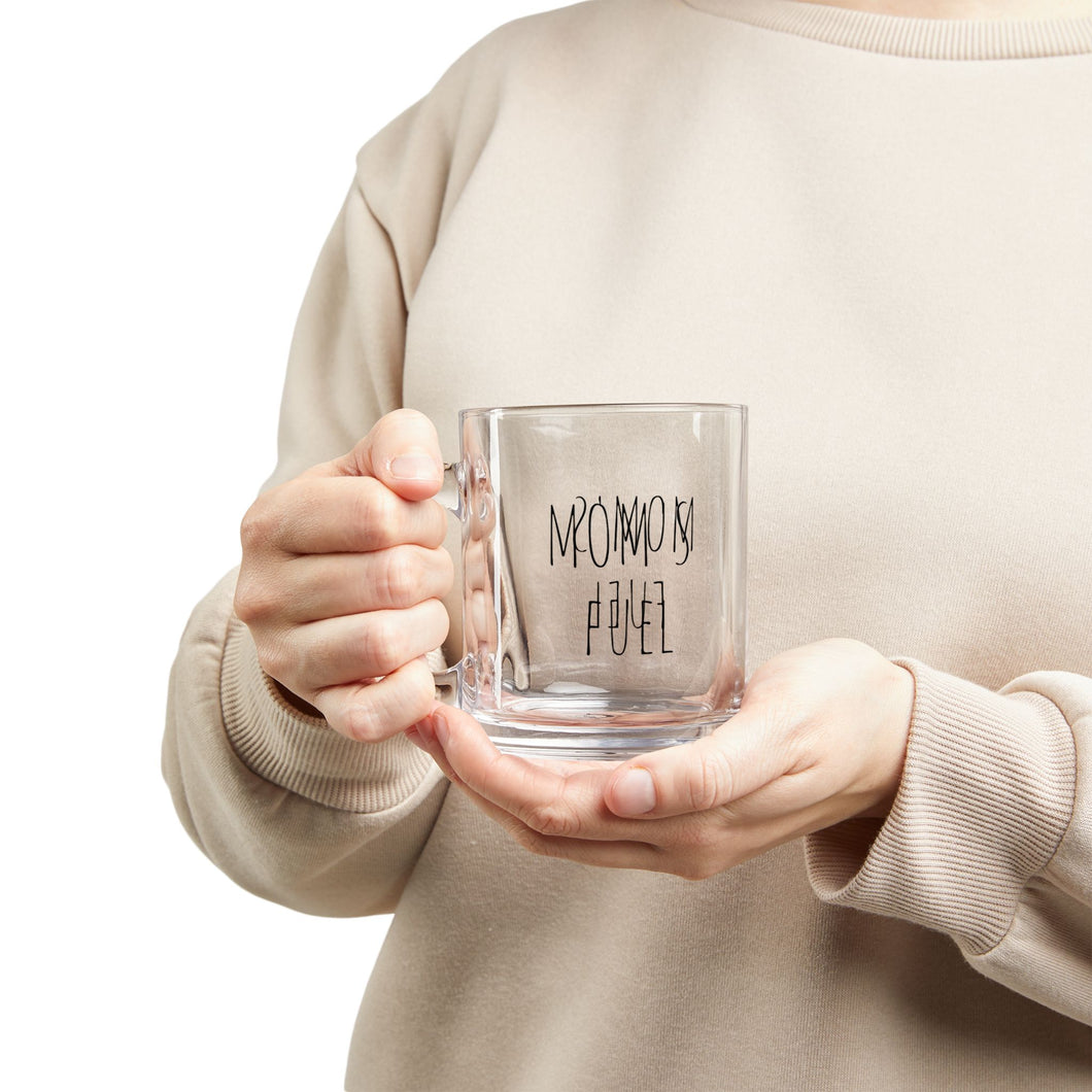Mom's Fuel Glass Mug, 10oz - Funny Mother's Day Gift, Coffee Cup for Mom, Sarcastic Tea Mug, Birthday Present for Her, Unique Kitchen Decor