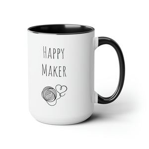 Happy maker mug Knitting lover mug Crochet lover gift heart yarn mug gift for her Mug funny gift for wife Coffee Mugs tea Christmas gift