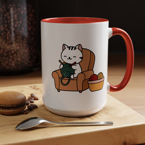 Cute cat knitting mug coffee mug crochet coffee yarn lover Mug Coffee Cup It's a Good Day to start fresh Mug, coworker Gift Mug for Coffee