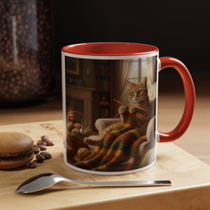 Cute Orange cat knitting mug Crochet cat coffee mug coffee yarn lover Mug Coffee Cup It's a Good Day to start fresh Mug, coworker Gift Mug for Coffee
