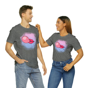 Bubble gum kiss shirt, Pink Gum Shirt, Galantine gift travel shirt, best friend trip, girls vacation trip, Unisex Jersey Short Sleeve Tee