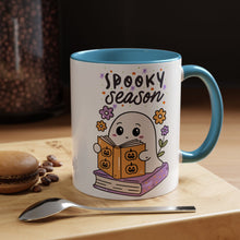 Cute Spooky Ghosts Mug Halloween Mug spooky season mug book lover bookish mug fall leaves and spiders Coffee Mug Christmas gift bestie