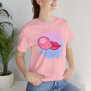 Bubble gum kiss shirt, Pink Gum Shirt, Galantine gift travel shirt, best friend trip, girls vacation trip, Unisex Jersey Short Sleeve Tee