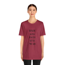 Bisou kiss shirt, travel shirt, best friend trip, girls vacation trip, Unisex Jersey Short Sleeve Tee