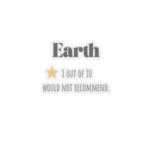 Funny Earth sticker laptop sticker adulting sticker bottle water sticker gift forher gift for him gift funny would not recommend sticker