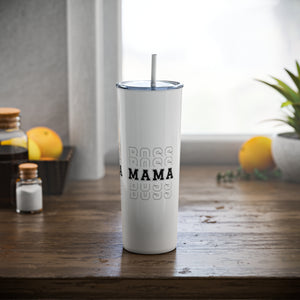 Boss Mom Mama tumbler,  Mom Skinny Steel Tumbler with Straw, 20ozFunny Gift for mom, Christmas gift for Mom, gift for wife,
