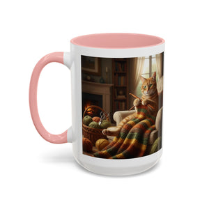 Cute Orange cat knitting mug Crochet cat coffee mug coffee yarn lover Mug Coffee Cup It's a Good Day to start fresh Mug, coworker Gift Mug for Coffee