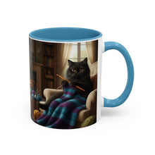 Cute Black cat knitting mug Crochet cat coffee mug coffee yarn lover Mug Coffee Cup It's a Good Day to start fresh Mug, coworker Gift Mug for Coffee