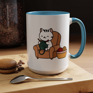 Cute cat knitting mug coffee mug crochet coffee yarn lover Mug Coffee Cup It's a Good Day to start fresh Mug, coworker Gift Mug for Coffee