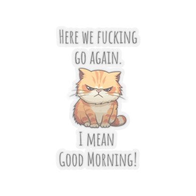Grumpy cat Christmas sticker grumpy sticker funny coworker gift funny here we fucking go bestfriend gift KissCut Stickers Halloween stickers
