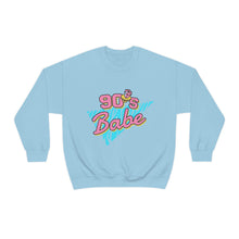 90's Babe Sweatshirt, Pink blue shirt, Unisex Heavy Blend Crewneck Sweatshirt