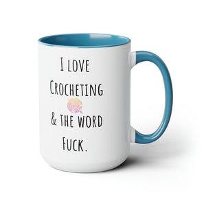 I love crocheting mug Supervisor mug Floral mug gift for her Mug funny gift for wife Coffee Mugs tea Christmas gift 15oz