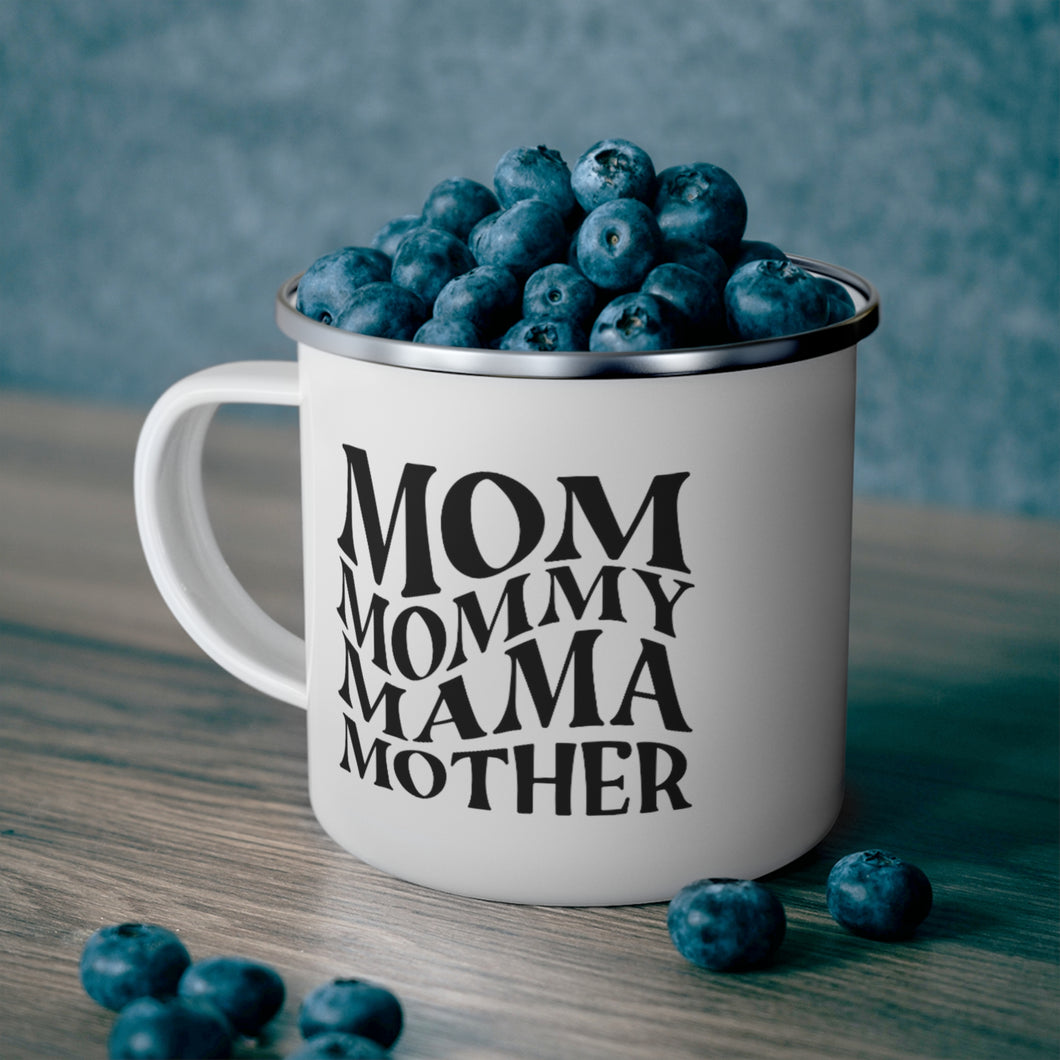 Mama Mother Mug, Funny gift for Mom, gift for wife, Christmas gift for her Enamel Camping Mug