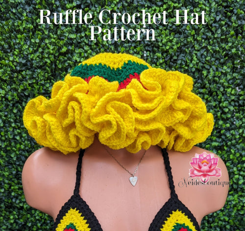 Crochet Ruffle Hat Pattern, Rasta hat pattern