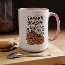 Cute Ghost Halloween Mug spooky season mug Spooky season mug of the year mug fall leaves and spiders Coffee Mug Christmas gift Funny bestie