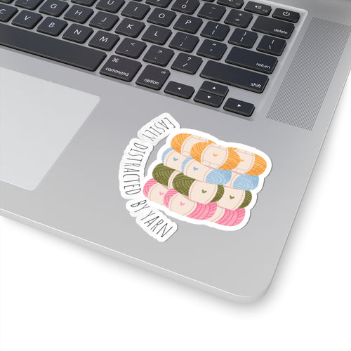 Yarn lover sticker funny Crochet sticker easily distracted by yarn lover sticker stickers relaxing gift cat lover gift for her bestfriend
