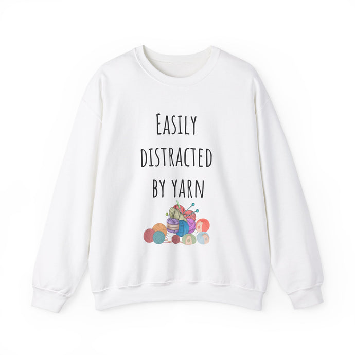 Easily distracted by yarn sweater One more row sweater crochet gift knitting gift yarn lover sweater knitter sweater best friend Unisex Gift