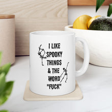 Halloween mug Spooky mug I like spooky this and word fuck skeleton office funny gift best friend gift Christmas Ceramic Mug, (11oz, 15oz)