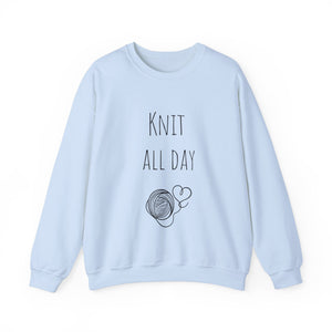 Knit all day sweater yarn lover gift valentines Day sweatshirt yarn lover gift best friend gift for her owl sweater unique holiday gift