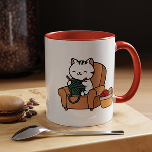 Cute cat knitting mug coffee mug crochet coffee yarn lover Mug Coffee Cup It's a Good Day to start fresh Mug, coworker Gift Mug for Coffee