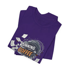 Running on coffee and Chaos shirt funny storm shirt coffee lover gift Chaos manager shirt spooky Halloween lover shirt funny bestfriend gift