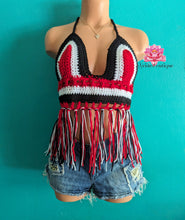 Trinidad Fringe Bralette, festival crop top, crochet top, beach skirt, festival top Jamaican festival, beach outfit, bohemian style,best friend gift