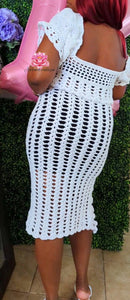 White Crochet set, Two piece crochet set cotton yarn