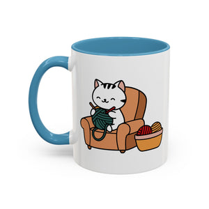 Cute cat knitting mug coffee mug crochet coffee yarn lover Mug Coffee Cup It's a Good Day to start fresh Mug, coworker Gift Mug for Coffee