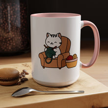 Cute cat knitting mug coffee mug crochet coffee yarn lover Mug Coffee Cup It's a Good Day to start fresh Mug, coworker Gift Mug for Coffee