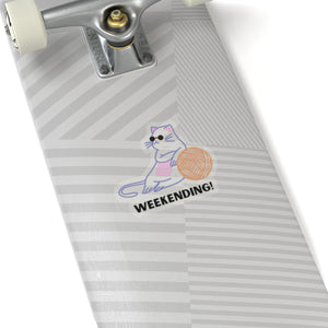 Weekending sticker Grumpy Cat sticker yarn lover sticker funny cat stickers relaxing cat gift cat lover gift for her bestfriend gif sticker