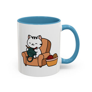Cute cat knitting mug coffee mug crochet coffee yarn lover Mug Coffee Cup It's a Good Day to start fresh Mug, coworker Gift Mug for Coffee
