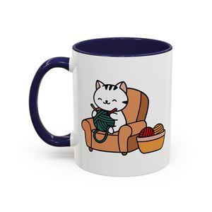 Cute cat knitting mug coffee mug crochet coffee yarn lover Mug Coffee Cup It's a Good Day to start fresh Mug, coworker Gift Mug for Coffee