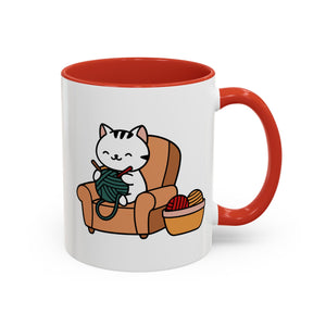 Cute cat knitting mug coffee mug crochet coffee yarn lover Mug Coffee Cup It's a Good Day to start fresh Mug, coworker Gift Mug for Coffee