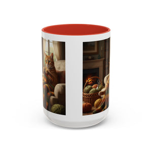 Cute Orange cat knitting mug Crochet cat coffee mug coffee yarn lover Mug Coffee Cup It's a Good Day to start fresh Mug, coworker Gift Mug for Coffee