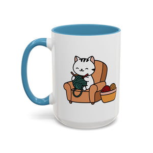 Cute cat knitting mug coffee mug crochet coffee yarn lover Mug Coffee Cup It's a Good Day to start fresh Mug, coworker Gift Mug for Coffee