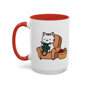 Cute cat knitting mug coffee mug crochet coffee yarn lover Mug Coffee Cup It's a Good Day to start fresh Mug, coworker Gift Mug for Coffee