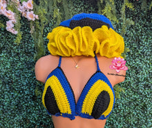 Barbados Crochet Ruffle Hat, Handmade crochet hat