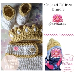 Crochet Baby Outfit and hat Pattern bundle PDF file