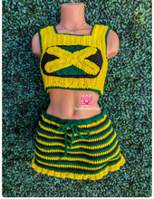 Jamaican top n skirt Outfit Jamaican crochet top Jamaican festival outfit crochet halter top crop top best friend gift bohemian style Rasta