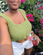 Sage Crochet Top, handmade top in cotton yarn