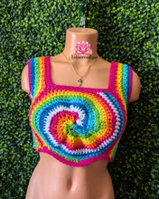 Multicolor Spiral Crochet Top, festival top, bohemian style