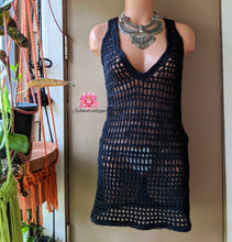 Black Beach dress festival black short crochet dress bikini cover beach bikini dress cover festival dress crochet Y2K swimwear cover best (Copy)