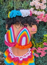 Festival multicolor outfit crochet carnival Outfit crochet top skirt ruffle headband bottom festival skirt ruffle topafropunk festival bohemianstyle