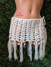 Seashell Crochet Skirt, fringe crochet skirt cotton yarn