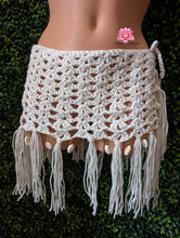 Seashell Crochet Skirt, fringe crochet skirt cotton yarn