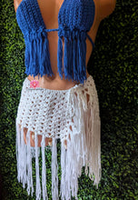 White Seashell Crochet Skirt, fringe crochet skirt cotton yarn